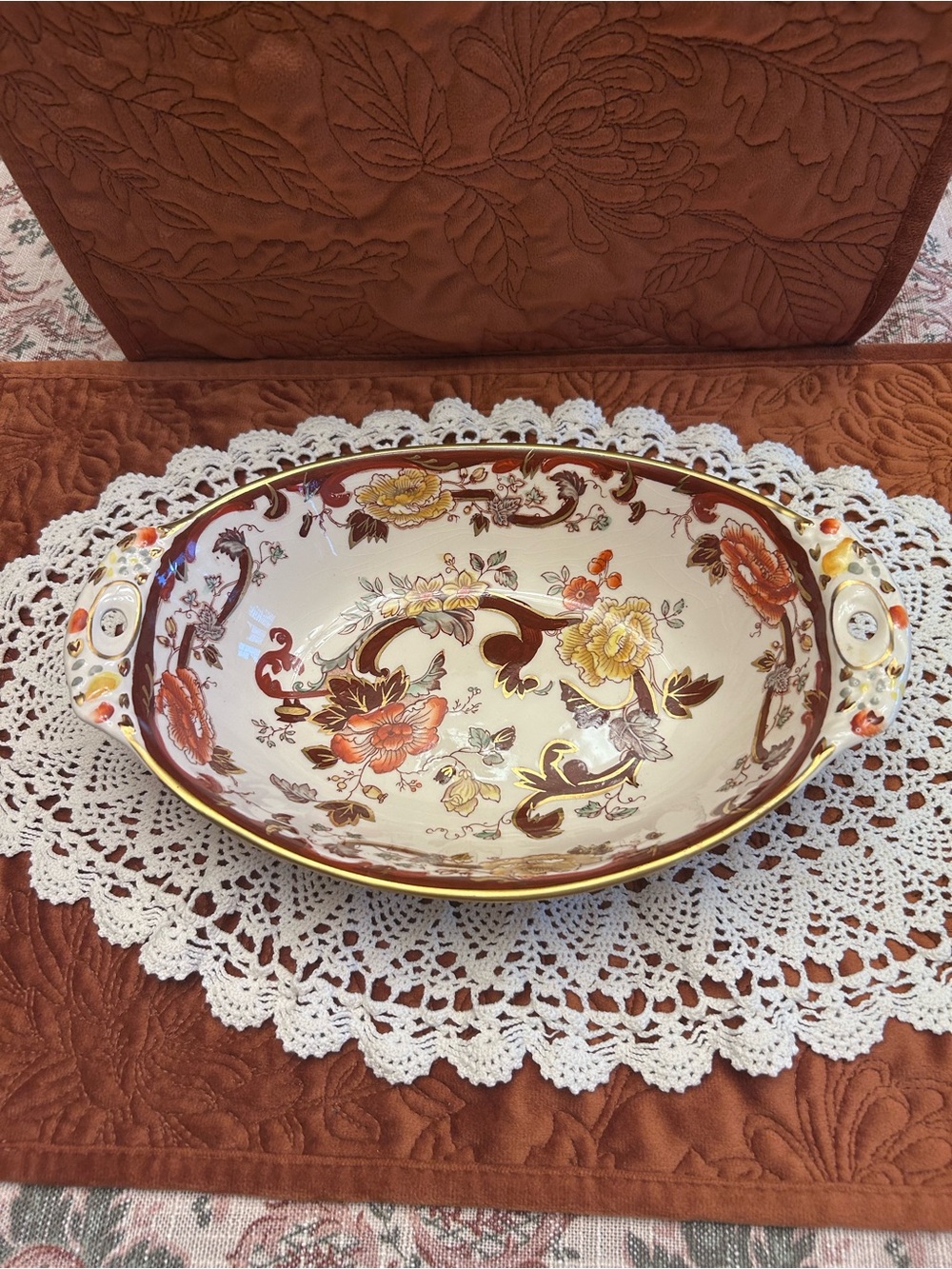 Masons Ironstone Twin Handled Serving Bowl
